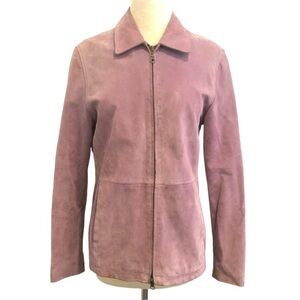 Leather Pink Zip Up Jacket